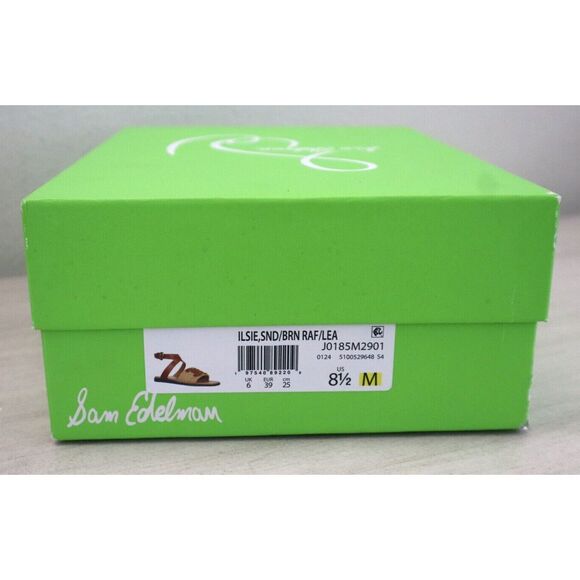 Sam Edelman Women's Sz 8.5M Brown Raffia Leather Ilsie Strappy Flat Sandals - Picture 10 of 10